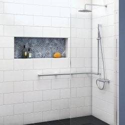 Smedbo Living Concept Chrome 1230mm RH L Shaped Shower Bar