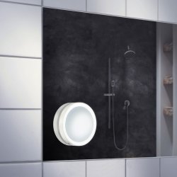 Smedbo Outline Lite 130mm White LED Makeup Mirror with Suction Cups