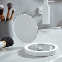 Smedbo Outline Lite 120mm White LED Travel Mirror
