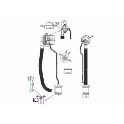Burlington Gold Bath Overflow Plug and Chain Waste