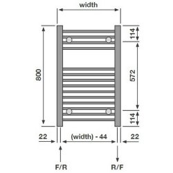 Redroom Elite Straight Anthracite 800 x 600mm Towel Radiator