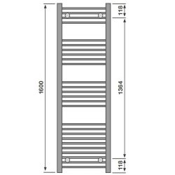 Redroom Elite Straight Anthracite 1600 x 500mm Towel Radiator