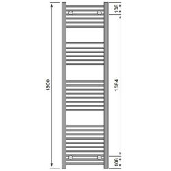Redroom Elite Straight Anthracite 1800 x 600mm Towel Radiator