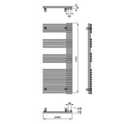 Redroom Omnia Left Handed Titane 1681 x 596mm Towel Radiator