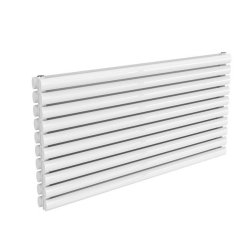 Reina Nevah 590x1200mm White Mild Steel Double Horizontal Radiator