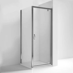 Nuie Ella 760mm Chrome Framed Pivot Shower Door Lifestyle