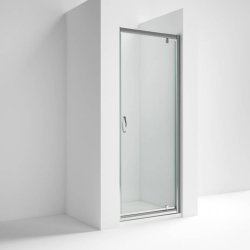 Nuie Ella 760mm Chrome Framed Pivot Shower Door Lifestyle