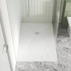 Nuie 1400x900mm White Slate Rectangular Slimline Shower Tray
