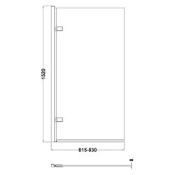 Nuie Pacific 8mm Chrome Square Hinged Bath Screen
