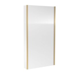 Nuie Pacific 6mm Brass L Shaped Fixed Bath Screen with Fixed Return