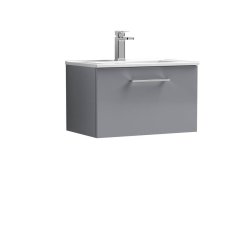 Nuie Arno Grey 600mm Wall Hung 1 Drawer Vanity Unit (ARN2222A)