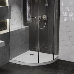 Roman Anti Slip 800mm White Quadrant Shower Tray