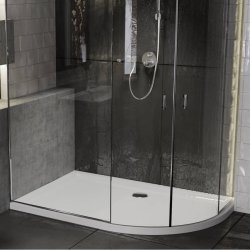 Roman Anti Slip 1200 x 900mm RH White Offset Quadrant Shower Tray
