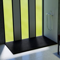 Roman Infinity 1200 x 800mm Black Slate Rectangular Shower Tray