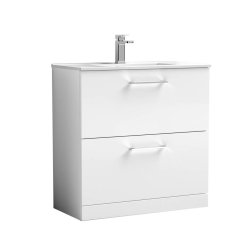 Nuie Arno White 800mm Floor Standing 2 Drawer Vanity Unit (ARN135A)