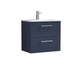 Nuie Arno Blue 600mm Wall Hung 2 Drawer Vanity Unit (ARN1724A)