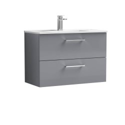 Nuie Arno Grey 800mm Wall Hung 2 Drawer Vanity Unit (ARN2226A)