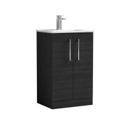 Nuie Arno Black 500mm Floor Standing 2 Door Vanity Unit (ARN601A)