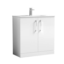 Nuie Arno White 800mm Floor Standing 2 Door Vanity Unit (ARN105A)