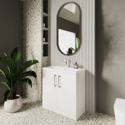 Nuie Arno White 800mm Floor Standing 2 Door Vanity Unit (ARN105A)