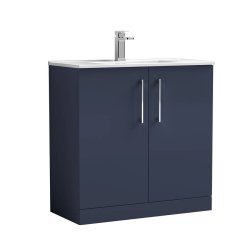 Nuie Arno Blue 800mm Floor Standing 2 Door Vanity Unit (ARN1705A)