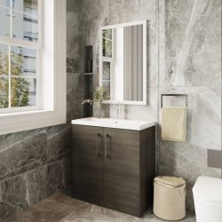 Nuie Arno Oak 800mm Floor Standing 2 Door Vanity Unit (ARN2505A)