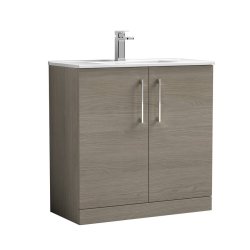 Nuie Arno Oak 800mm Floor Standing 2 Door Vanity Unit (ARN2505A)