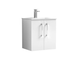 Nuie Arno White 500mm Wall Hung 2 Door Vanity Unit (ARN121A)