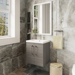 Nuie Arno Oak 500mm Wall Hung 2 Door Vanity Unit (ARN2521A)