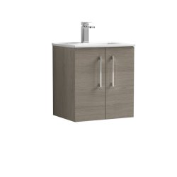 Nuie Arno Oak 500mm Wall Hung 2 Door Vanity Unit (ARN2521A)