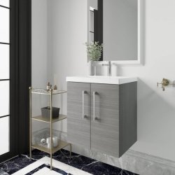 Nuie Arno Anthracite Wood 500mm Wall Hung 2 Door Vanity Unit (ARN521A)