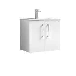 Nuie Arno White 600mm Wall Hung 2 Door Vanity Unit (ARN123A)