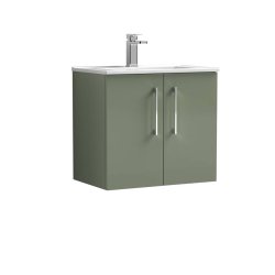 Nuie Arno Green 600mm Wall Hung 2 Door Vanity Unit (ARN823A)