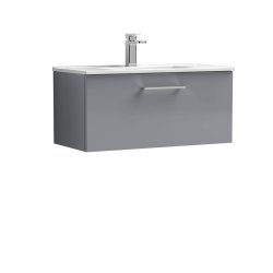 Nuie Arno Grey 800mm Wall Hung 1 Drawer Vanity Unit (ARN2225A)