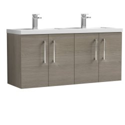 Nuie Arno Oak 1200mm Wall Hung 4 Door Vanity Unit (ARN2523F)