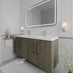 Nuie Arno Oak 1200mm Wall Hung 4 Door Vanity Unit (ARN2523F)