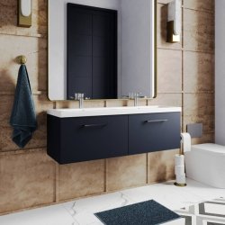 Nuie Arno Blue 1200mm Wall Hung 2 Drawer Vanity Unit (ARN1722F)