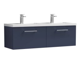 Nuie Arno Blue 1200mm Wall Hung 2 Drawer Vanity Unit (ARN1722F)