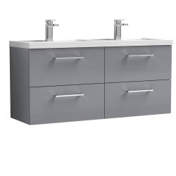 Nuie Arno Grey 1200mm Wall Hung 4 Drawer Vanity Unit (ARN2224F)
