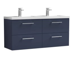 Nuie Arno Blue 1200mm Wall Hung 4 Drawer Vanity Unit (ARN1724F)