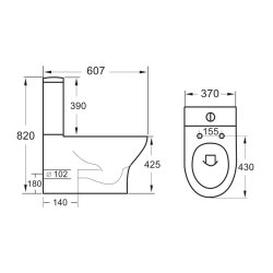 Scudo Deia Rimless Closed Back Pan with Cistern