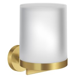 Smedbo Home Brushed Brass Holder with Glass Soap Dispenser