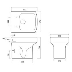 Scudo Denza Back To Wall Pan