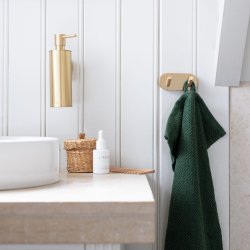Smedbo Home Brushed Brass Double Towel Hook