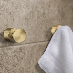 Smedbo Home Brushed Brass Multi-Purpose Hook Pair