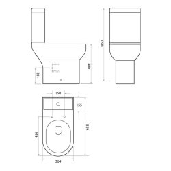 Scudo Spa Comfort Height Open Back Pan with Cistern