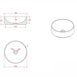 Scudo Sanctuary Venato White Round 350mm Marble Basin