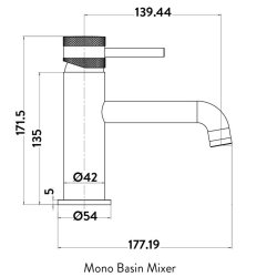 Scudo Core Chrome Mono Basin Mixer