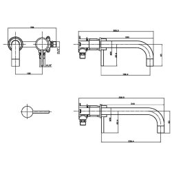 Scudo Core Brass Wall Mounted Basin Mixer