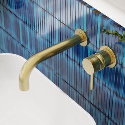 Scudo Core Brass Wall Mounted Basin Mixer